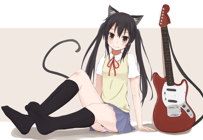 anime girl with guitar