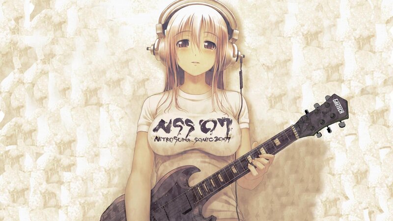 Anime girl with guitar
