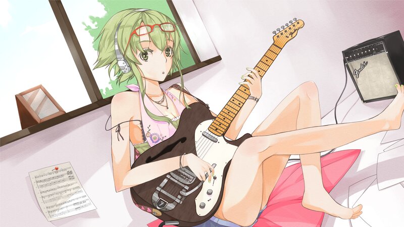 Anime girl with guitar