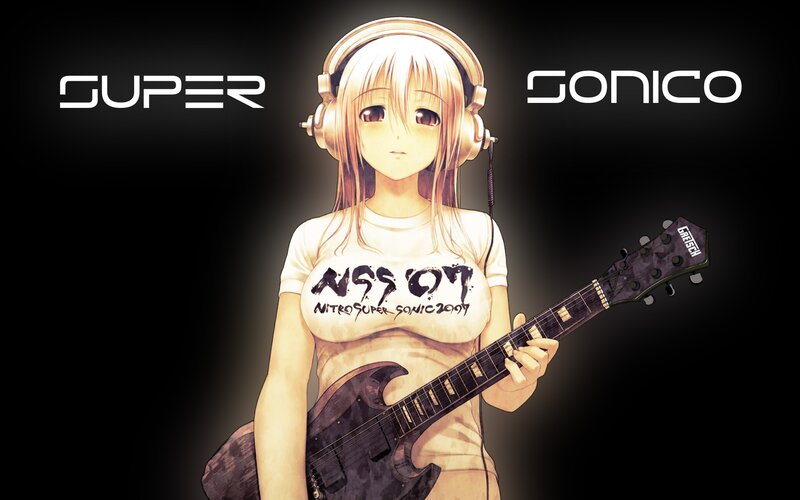 anime girl with guitar