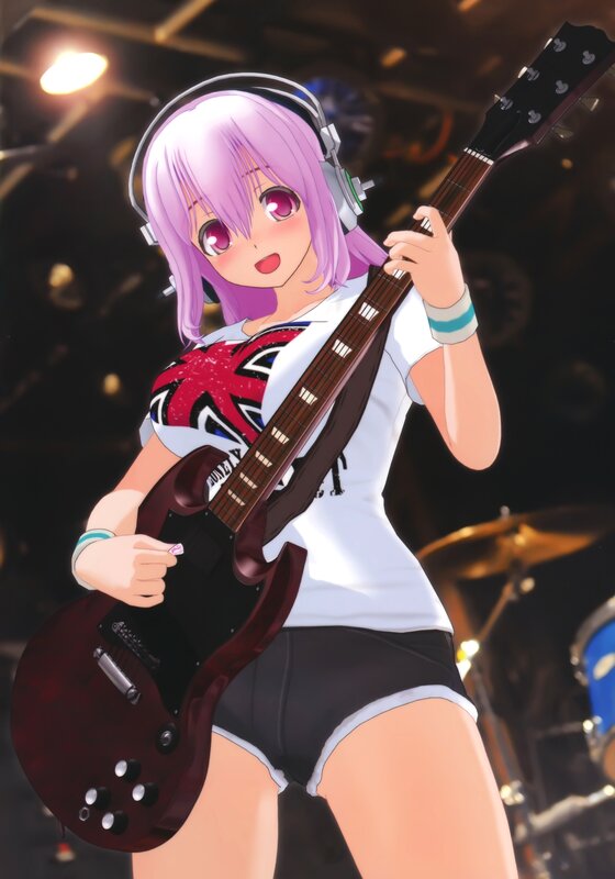 anime girl with guitar