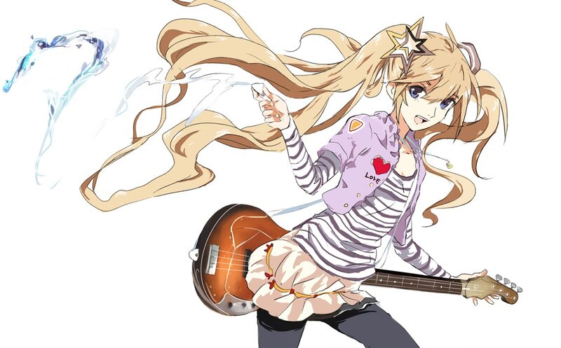 anime girl with guitar