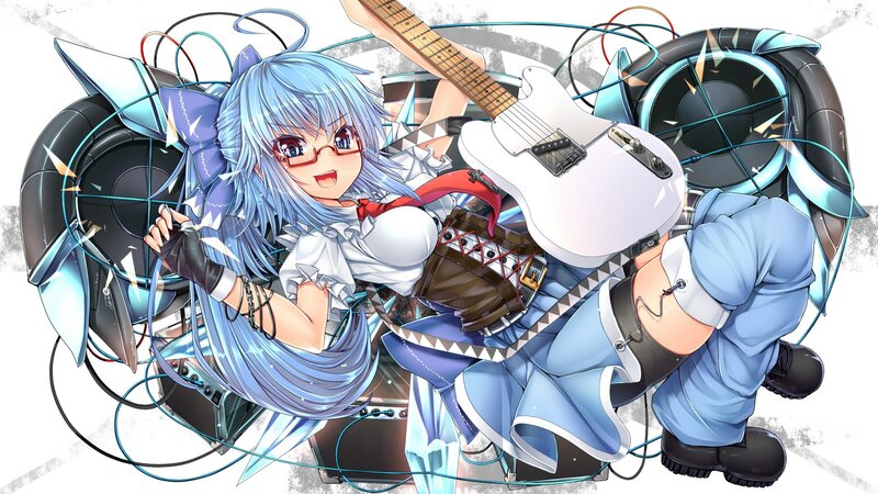 anime girl with guitar