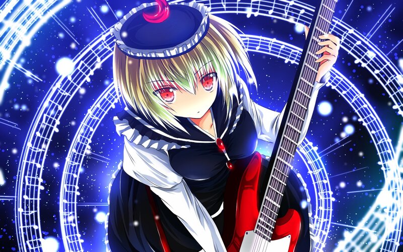 anime girl with guitar