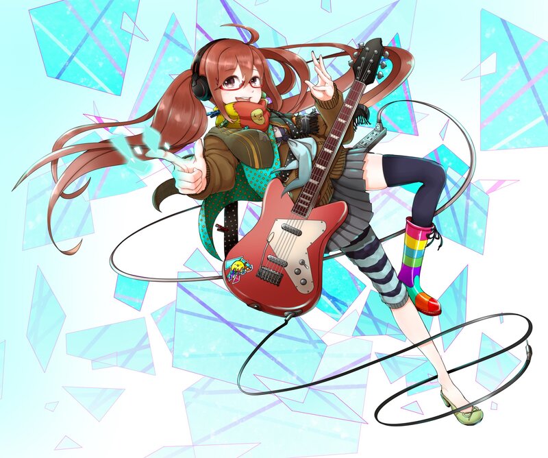 Anime girl with guitar