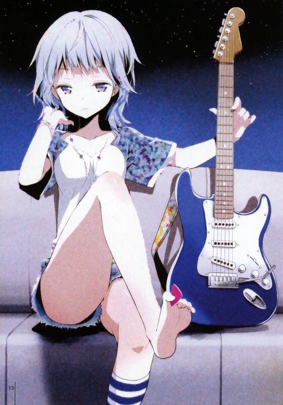 Anime girl with guitar