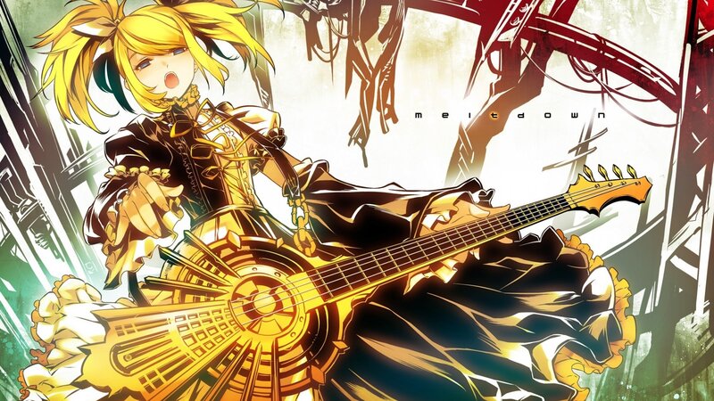 Anime girl with guitar