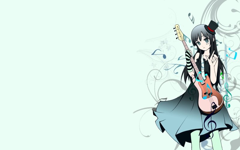 anime girl with guitar