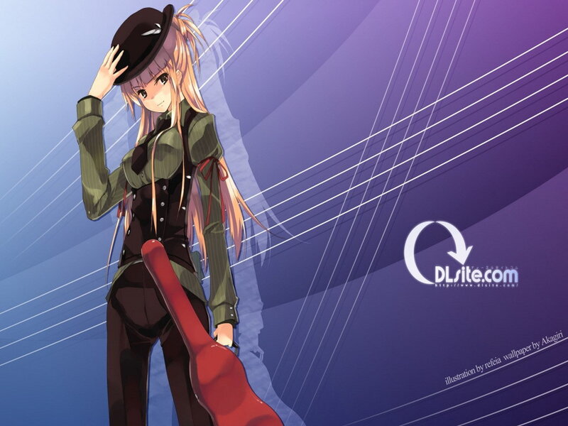 anime girl with guitar