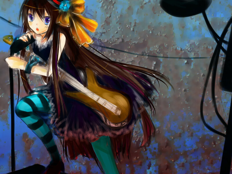 anime girl with guitar