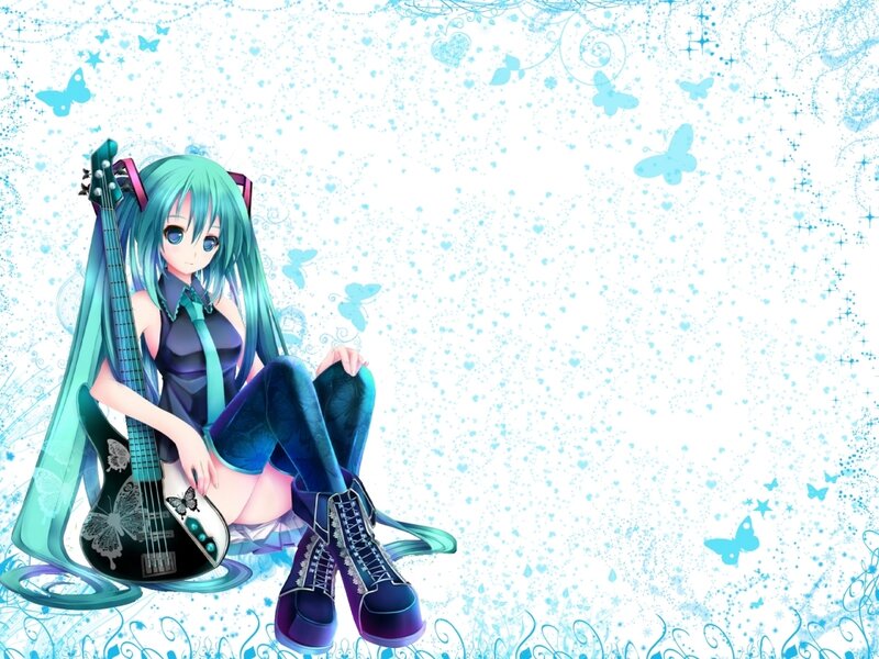 Anime girl with guitar