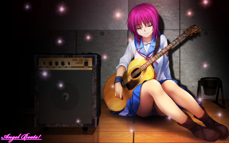 Anime girl with guitar