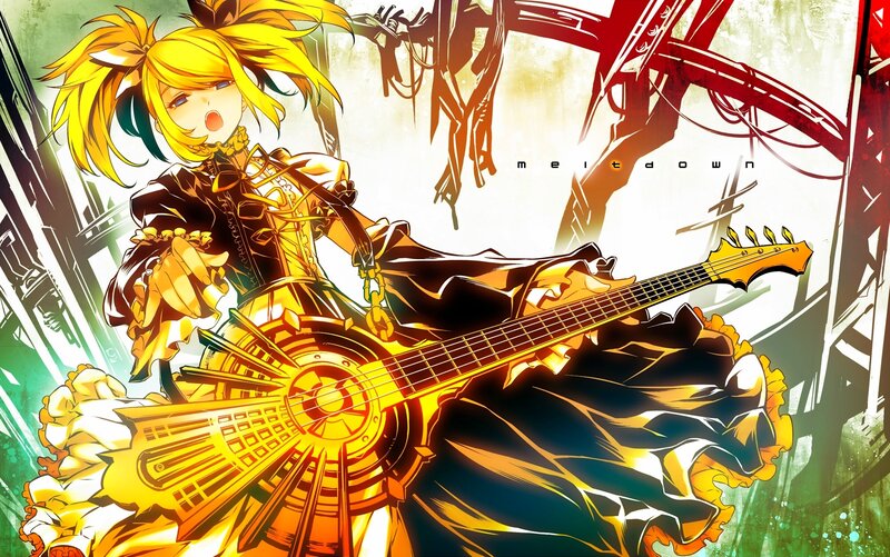Anime girl with guitar