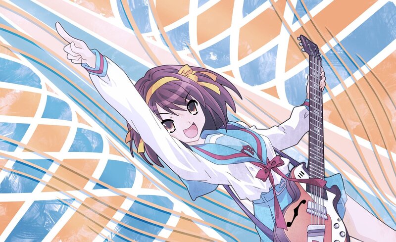 anime girl with guitar