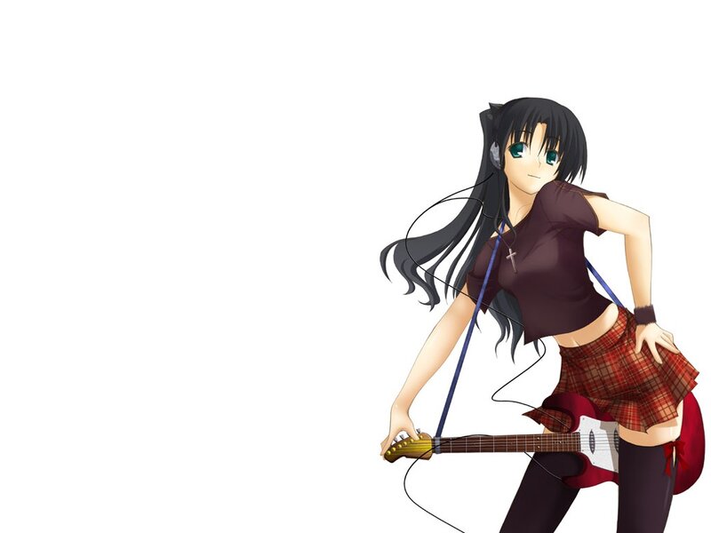anime girl with guitar