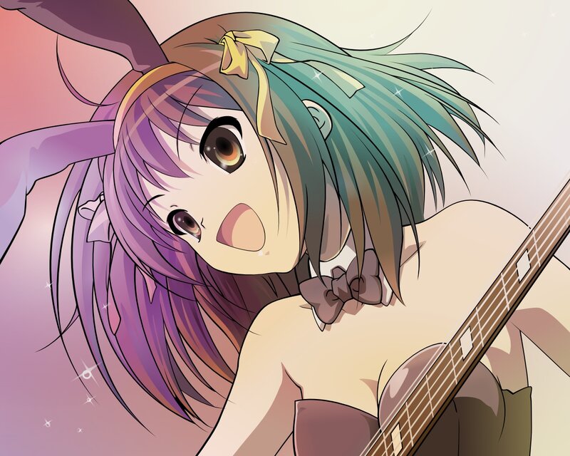 anime girl with guitar
