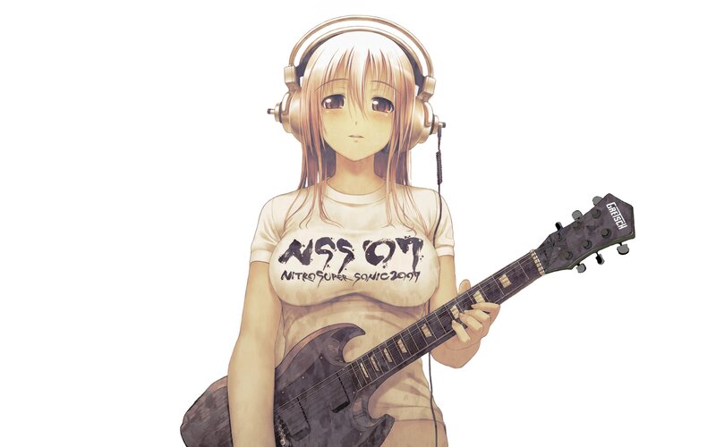 anime girl with guitar