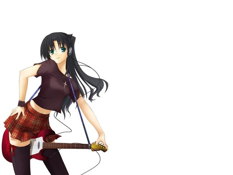 anime girl with guitar