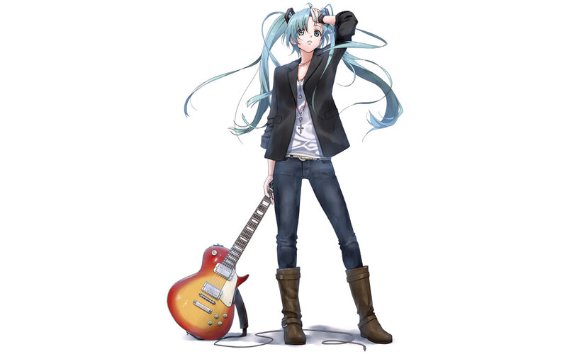 anime girl with guitar