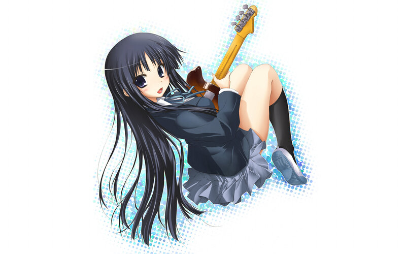 anime girl with guitar
