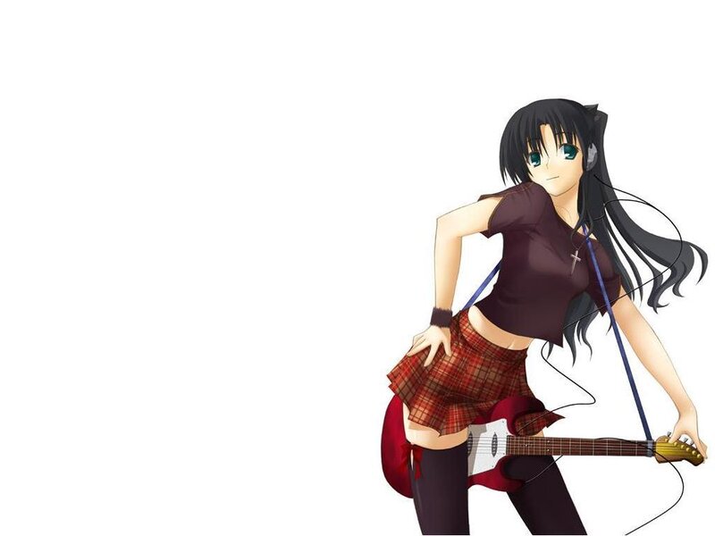 anime girl with guitar