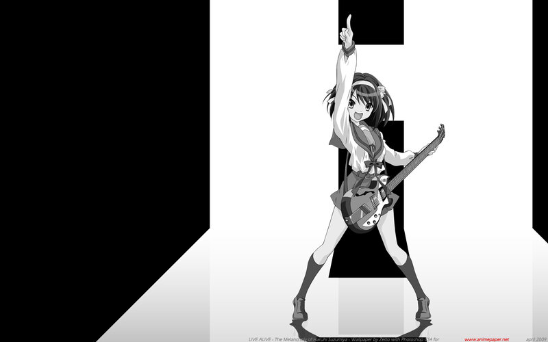 Anime girl with guitar