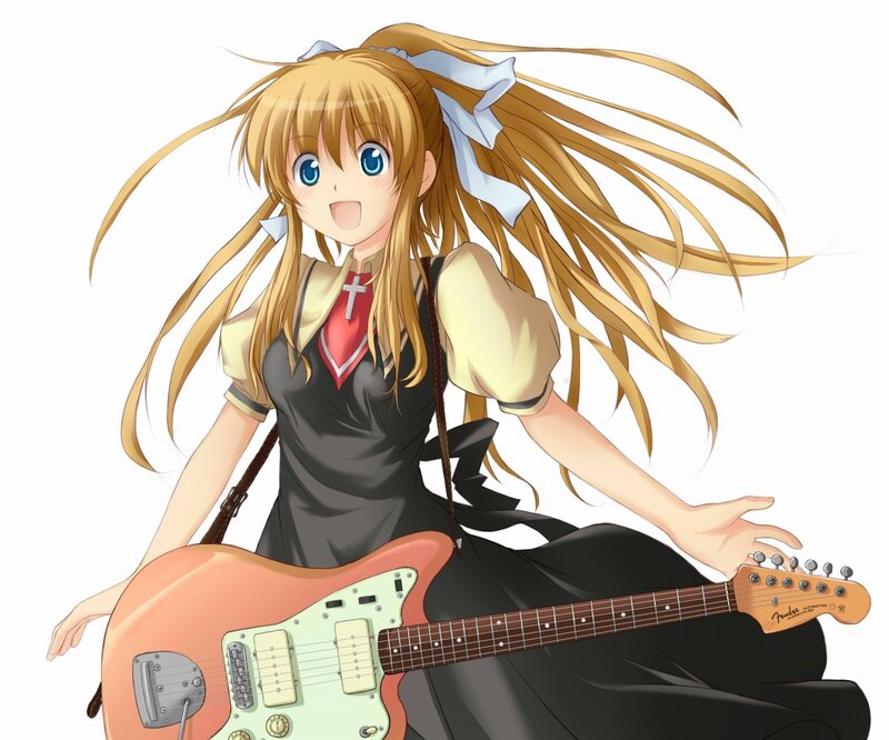anime girl with guitar