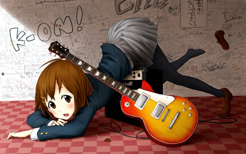 Anime girl with guitar