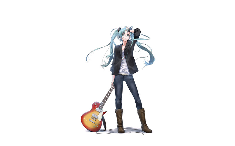 anime girl with guitar
