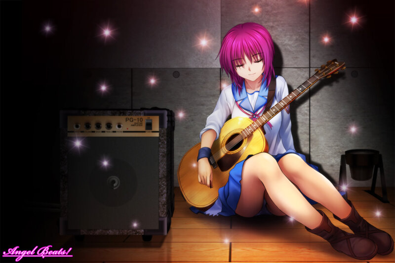 Anime girl with guitar