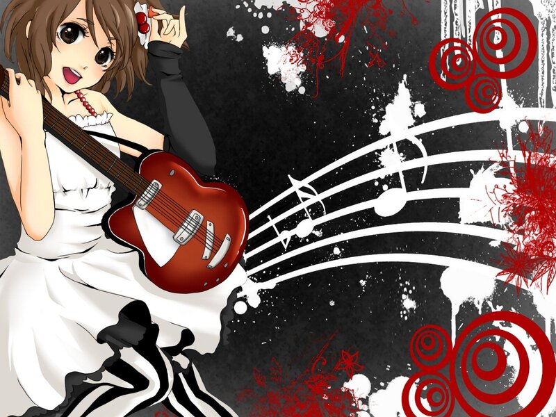 Anime girl with guitar