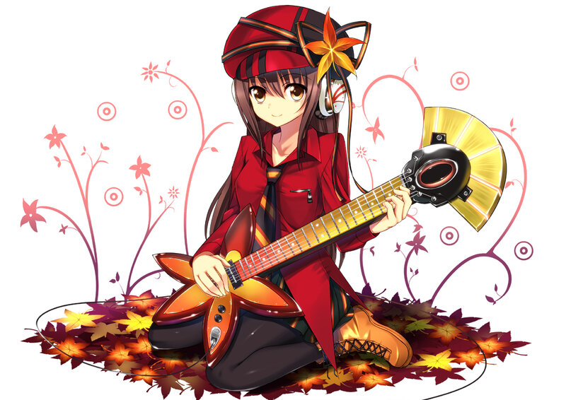 Anime girl with guitar