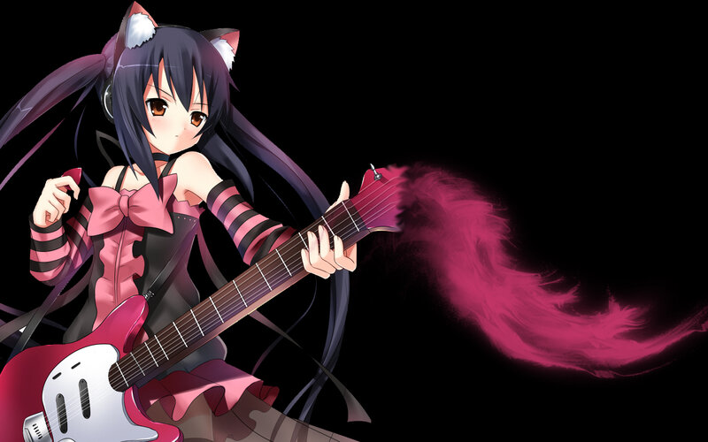 anime girl with guitar