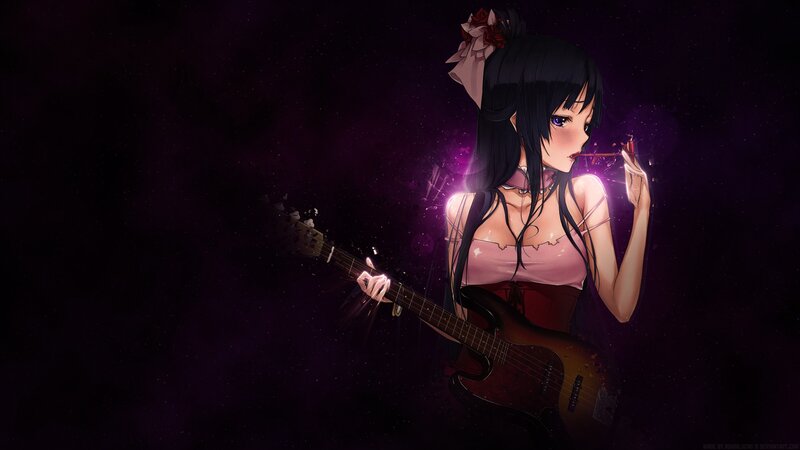 Anime girl with guitar