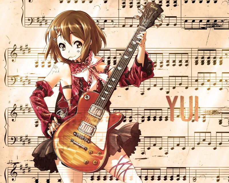 Anime girl with guitar