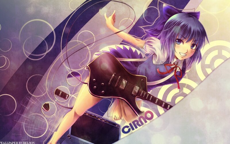 anime girl with guitar