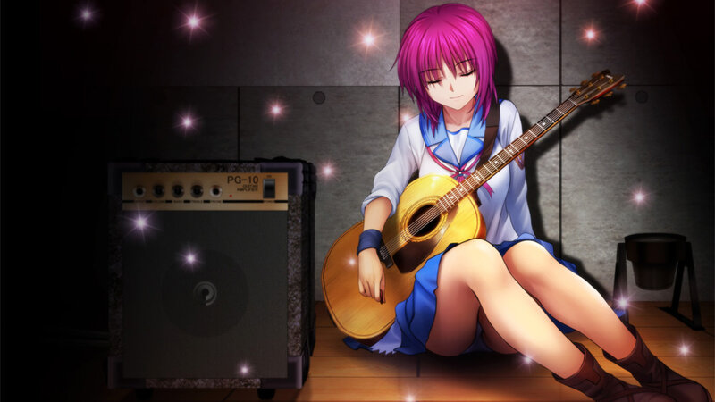 Anime girl with guitar and amp