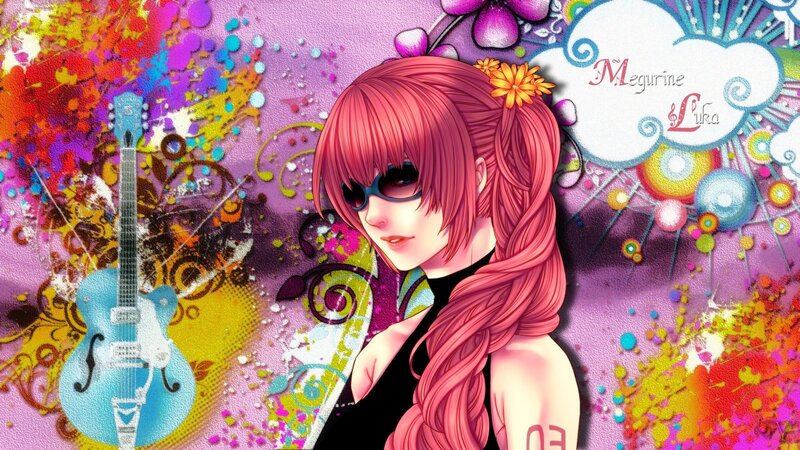Anime girl with guitar art