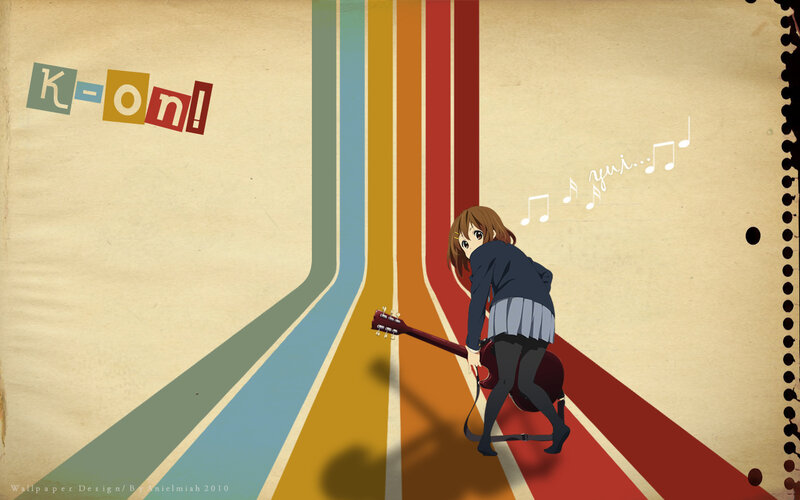 Anime Girl with Guitar — Beige, Playful