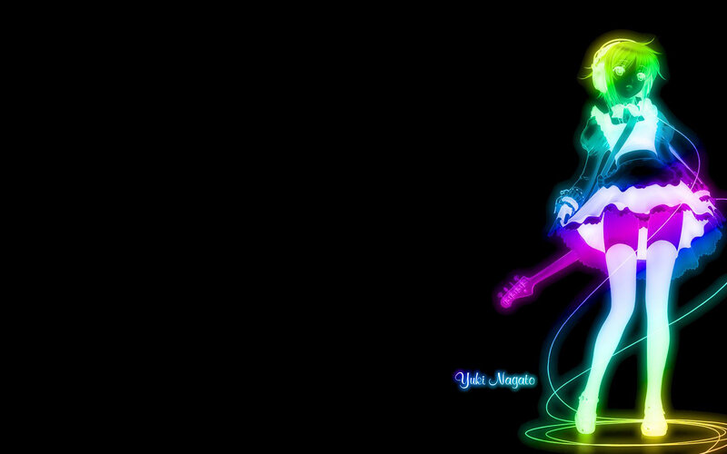 Anime Girl with Guitar — Black