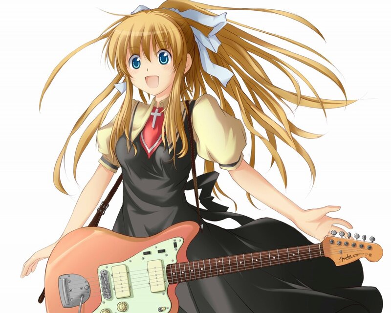 Anime Girl with Guitar — Blonde, Energetic