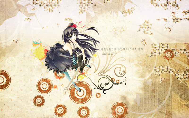 Anime Girl with Guitar — Brown, Dreamy