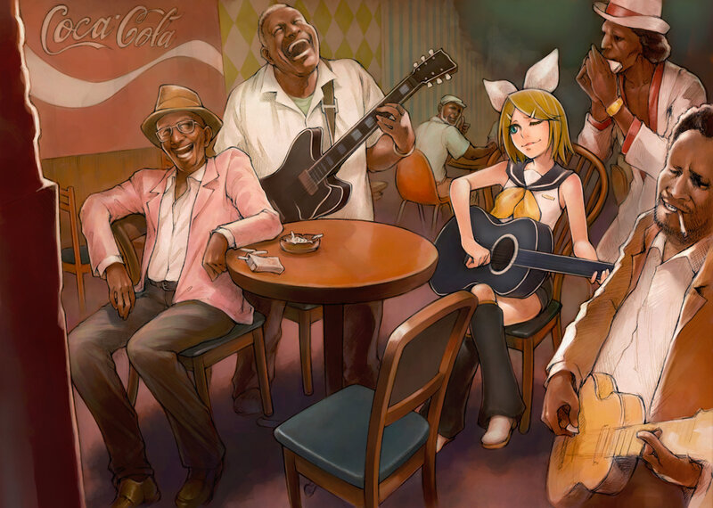 Anime Girl with Guitar — Brown, Lively