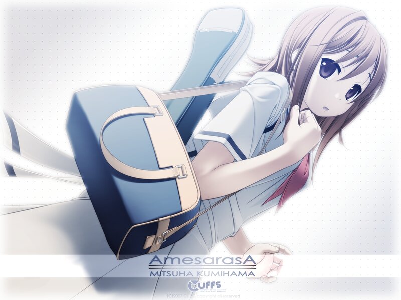 anime girl with guitar case