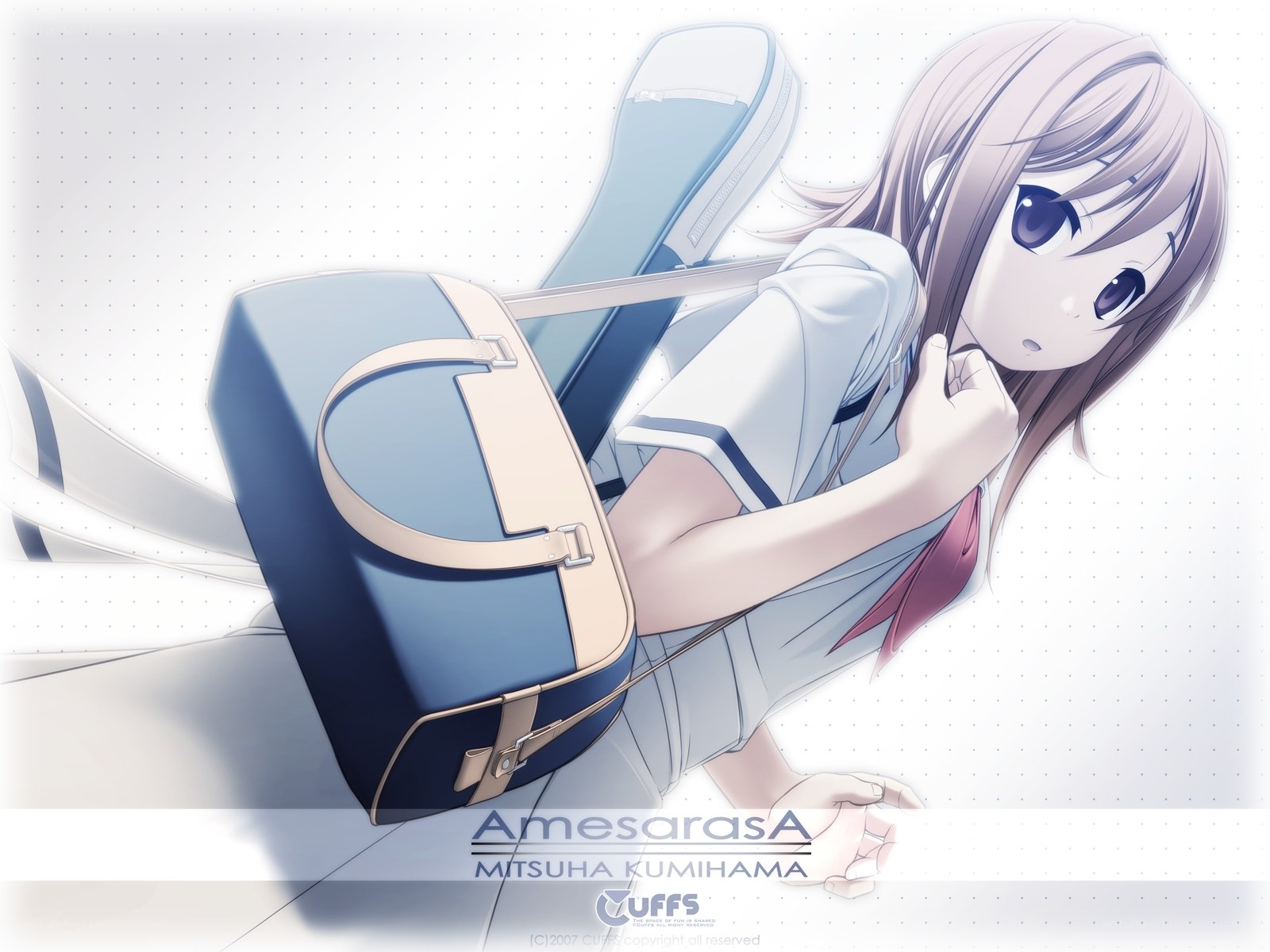 anime girl with guitar case