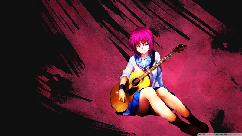 Anime Girl with Guitar — Magenta, Dramatic