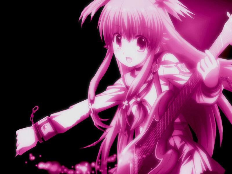Anime Girl with Guitar — Magenta