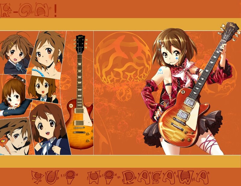 Anime Girl with Guitar — Orange, Energetic
