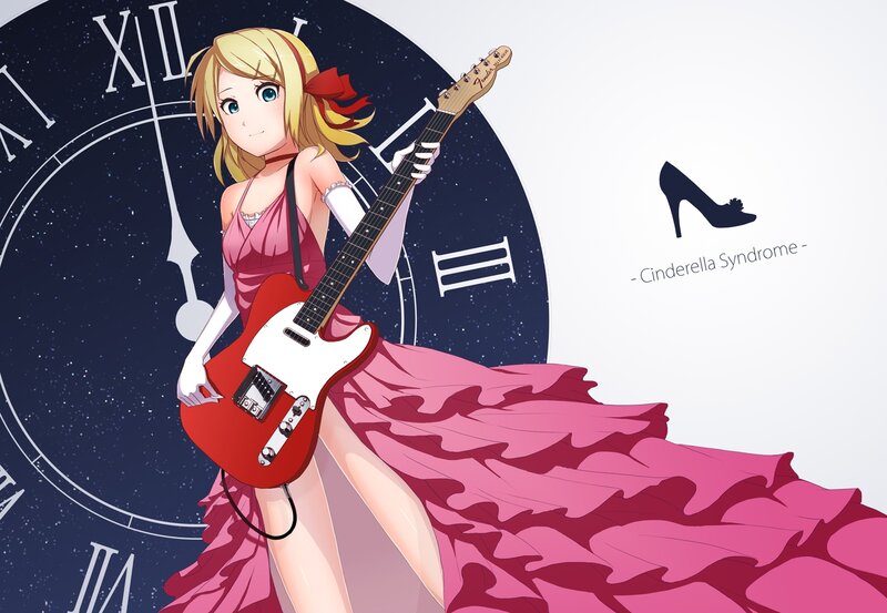 Anime Girl with Guitar — Pink, Dramatic, Night