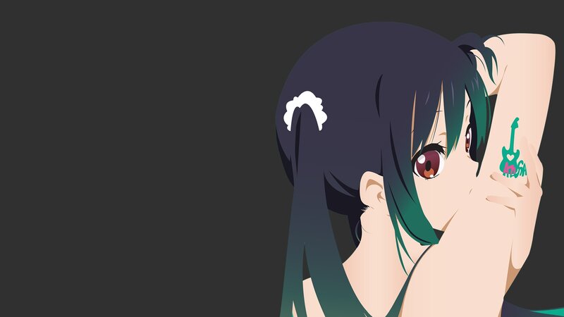 anime girl with guitar tattoo